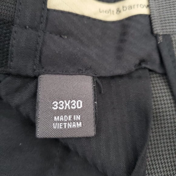 Croft & Barrow Pleated Comfort Waist Gray Mini Hounds Tooth 33"/30" - Picture 11 of 13